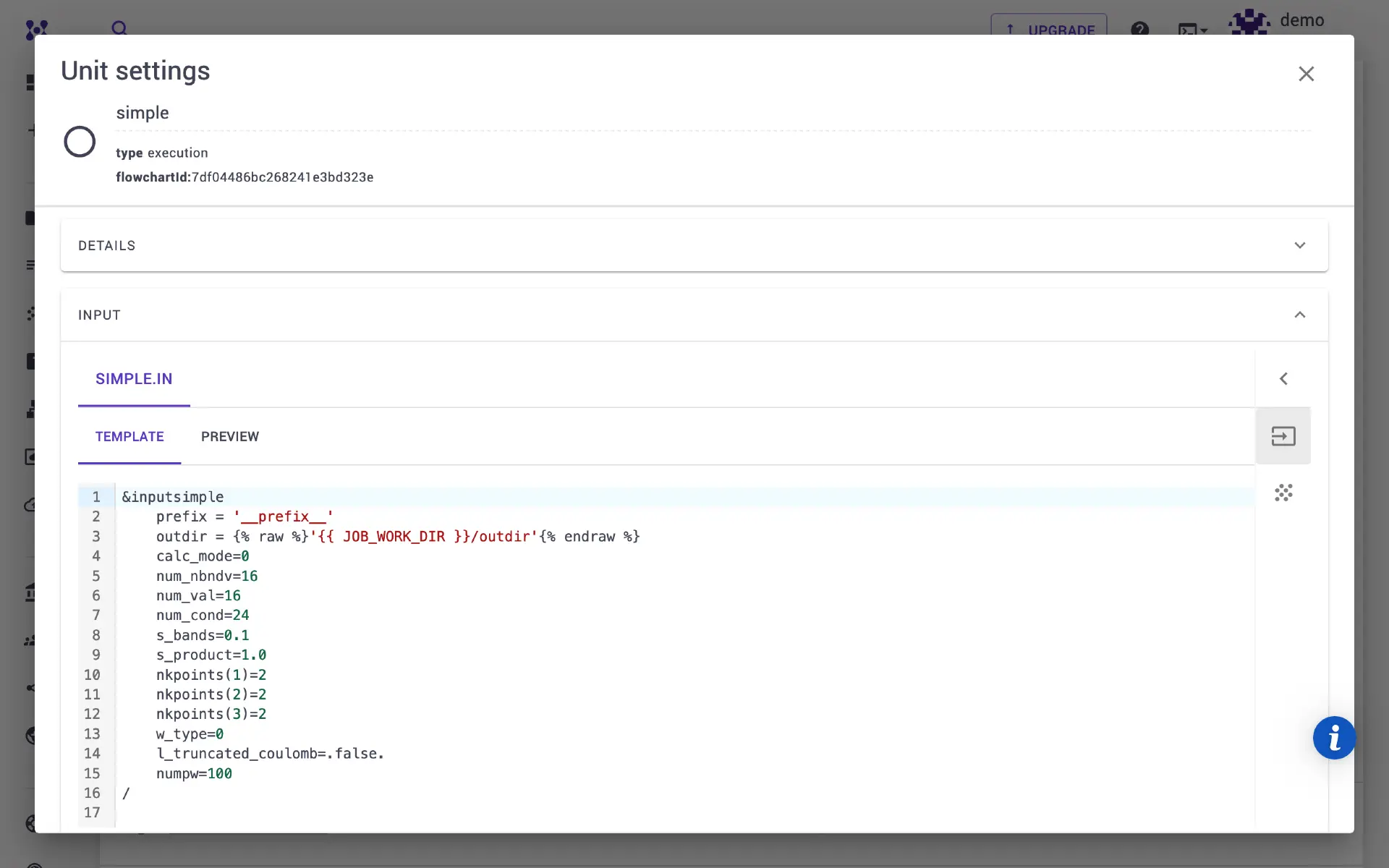 Simple.x input template Simple.x input template