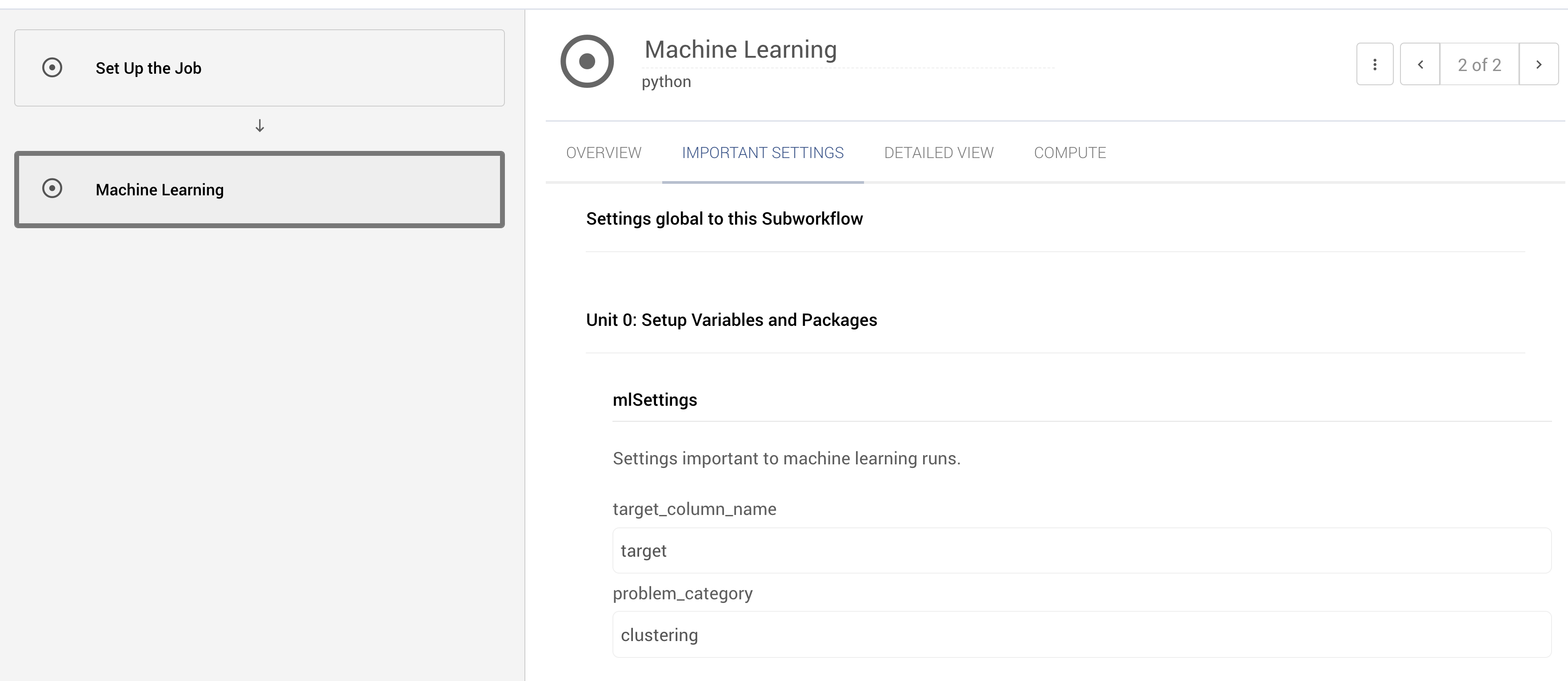 Important settings with clustering set Important settings with clustering set