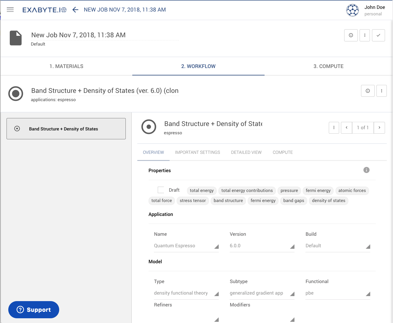 Workflow Tab